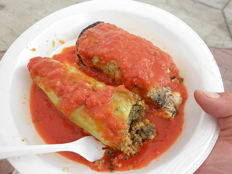 stuffed-peppers-eggplant at Trattoria in Little Italy. By Edwards Communications